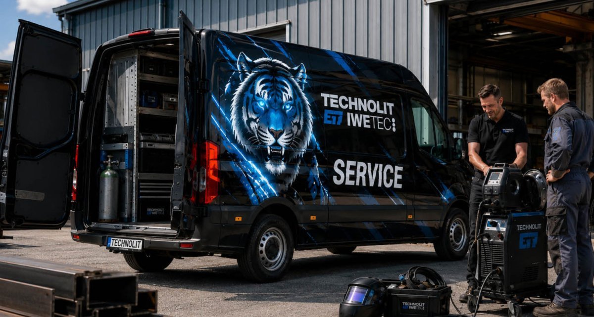Unternehmensmotiv: Techniker am TECHNOLIT-IWETEC Servicefahrzeug
